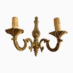 Vintage Wandleuchte aus Vergoldeter Bronze im Candelabra Design, Frankreich, 1960er