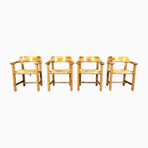 Esszimmerstühle aus Kiefernholz von Hirtshals Savvaerk, Rainer Daumiller zugeschrieben, 1970er, 4er Set