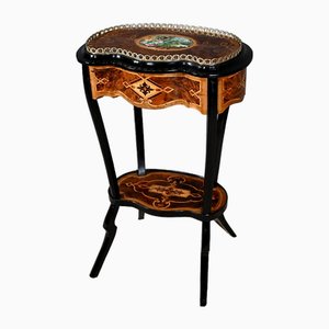 Petite Table Rognon en Marqueterie de Bois Précieux, Milieu du XIXe Siècle