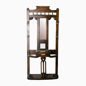 Perchero eduardiano de espejo, década de 1890