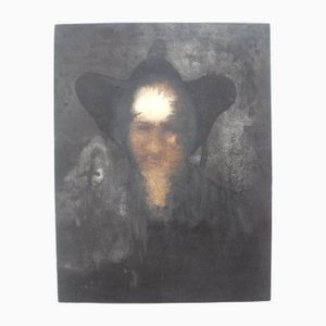 Rafal Strent, An Old Mongolian, Etching on Paper, 1986