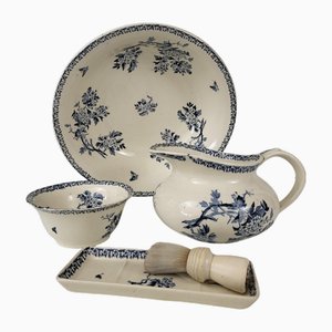 19th Century Earthenware Toiletry Set from Gien Aubépine, Set of 4