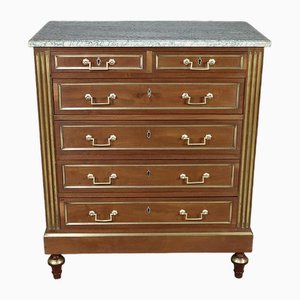 Comò in chiffonnière in stile Luigi XVI in mogano