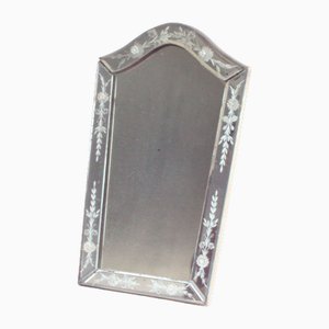Venetian Etched Mirror with Rosettes, Italy, 1920s