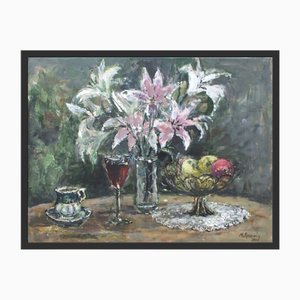 Magdalena Spasowicz, Nature Morte aux Lys, Huile sur Toile, 2010