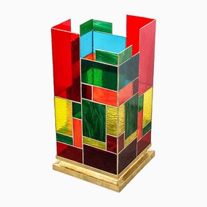 Lampe aus Farbglas, 1980er