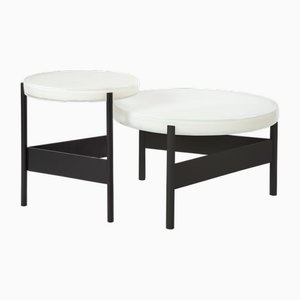 Alwa Two 5600WB Side Table with White Top and Black Base by Sebastian Herkner for Pulpo