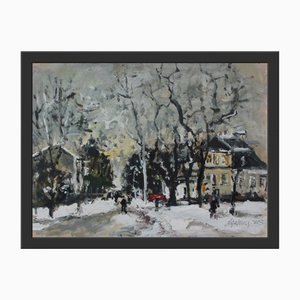 Magdalena Spasowicz, Un paisaje urbano, Óleo sobre cartón, 2003