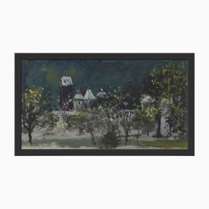 Magdalena Spasowicz, Warschau: Eine Landschaft, Öl auf Karton, 2008