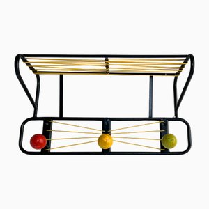 Wandmontierte Garderobe Scoubidou & Holzkugeln, 1950er