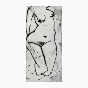 Marta Wakula, Desnuda, Punta Seca en Papel, 2019