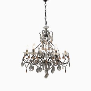 Bronze Pink Macaroni Chandelier 1950s