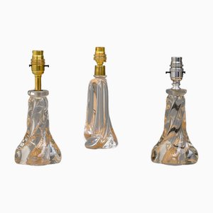Clear Glass Table Lamps, 1960, Set of 3