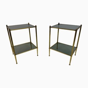 French Brass Side Tables, 1970s, Set of 2