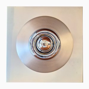 Lampada da parete in alluminio e metallo, Italia, anni '70