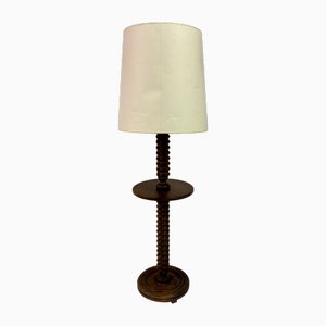 French Carved Floor Lamp in the style of Charles Dudouyt, 1940s