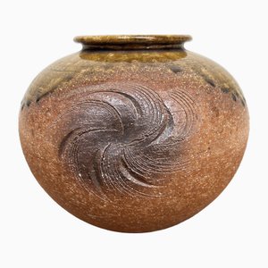 Mid-Century Shigaraki Ikebana Blumenvase von Yagi Tōdō, Japan, 1970er