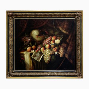 Massimo Reggiani, Bodegón, óleo sobre lienzo, años 90, Enmarcado