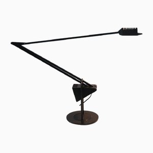 Lámpara de mesa posmoderna de metal negro de Fridolin Naef para Luxo, años 80