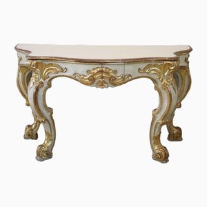 20th Century Carved and Gilded Wood Console Table, 1980s