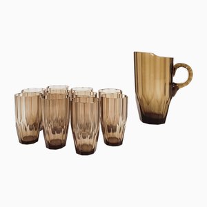 Czech Art Deco Glassware Set from Moser Glassworks, 1920s, Set of 11