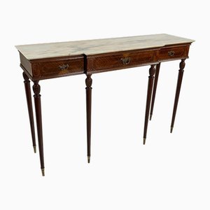 Italienischer Mid-Century Konsolentisch mit Marmorplatte, 1950er