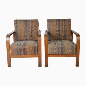 Set of Art Deco Armchairs with Adjustable Backrest in the style of Jindřich Halabala, 1930