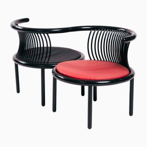 Poltrona Lübke Vis-a-Vis in legno curvato di Herbert Ohl, Germania, 1984
