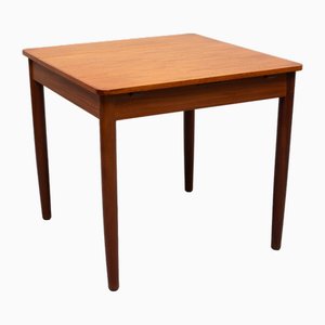 Mesa de comedor extensible cuadrada de teca, años 60