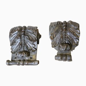 17th Century Oak Wall Brackets, 1890s, Set of 2