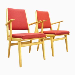 Fauteuils Mid-Century en Hêtre, 1962, Set de 2
