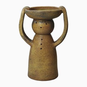 Portapiante grande scultoreo antropomorfo in arenaria tornita, XX secolo