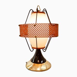 Space Age Tischlampe in Gold-Orange