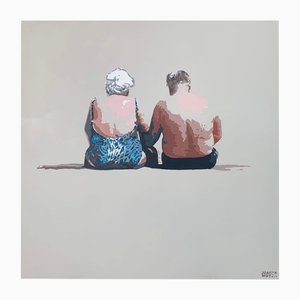 Joanna Woyda, The Beach: A Couple, 2024, Acrylic on Canvas