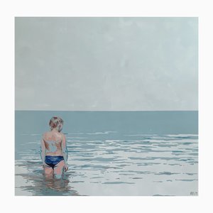 Joanna Woyda, The Beach : Boy in the Water, 2024, Acrylique sur Toile