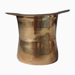 Art Deco Style Brass Top Hat Wine Cooler, 1970s