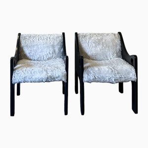 Sedie vintage in ecopelliccia, set di 2