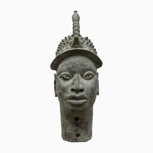 Benin Yoruba Artist, Queen Head Ife Sculpture, 1890-1910, Bronzo