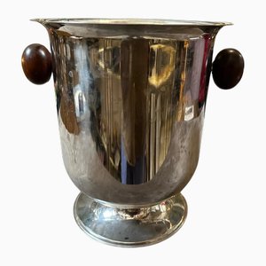 Cantinetta frigo moderna in metallo placcato in argento, Italia, anni '70