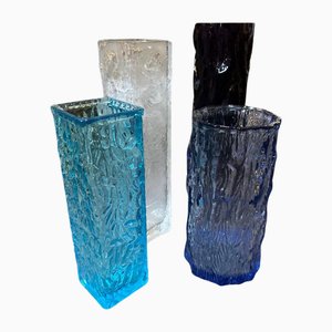 Vintage Space Age Glass European Vases, 1970s, Set of 4