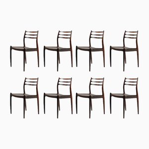 Vintage Rosewood Dining Chairs by Niels Otto Møller for J.L. Møllers, Customizable Reupholstery, 1950s, Set of 8