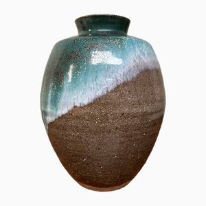 Jarrón Ikebana de cerámica esmaltada, años 60