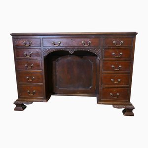 Large Victorian Walnut Knee Hole Desk