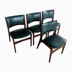Vintage Danish Teak Dining Chairs by Erik Buck, Customizable Reupholstery, 1960s, Set of 4