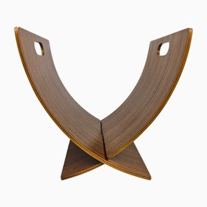 Portariviste Mid-Century in teak e compensato impiallacciato, Scandinavia, anni '70