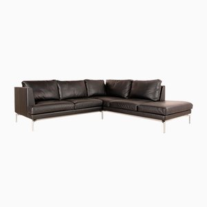 Divano ad angolo Good Time in pelle nera di Walter Knoll / Wilhelm Knoll