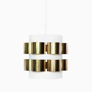 Brass Coronell Hanging Lamp by Werner Schou, 1960s