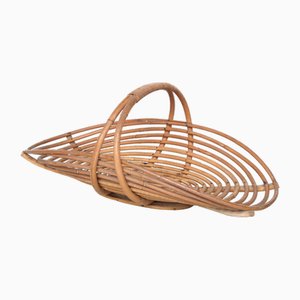 Large Bamboo and Rattan Magazine Rack, 1960s