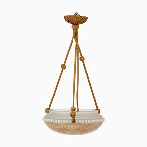 Mid-Century Scandinavian Wedgwood Style Pendant Light, 1930s