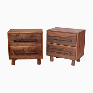 Tables de Chevet Studio en Noyer par Michael Rozell US, Set de 2